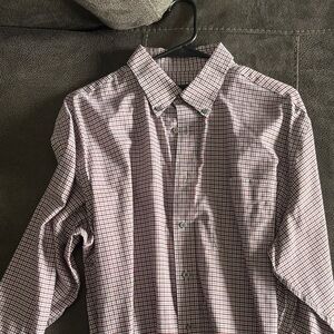 Jos. A. Bank Red and White Checkered Casual Shirt